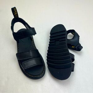 Dr. Martens Klaire J Black Leather Strap Sandals Kids‎ Size US 2 Children's NWOT